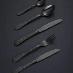 Craft bestikksett 16 deler hamret svart