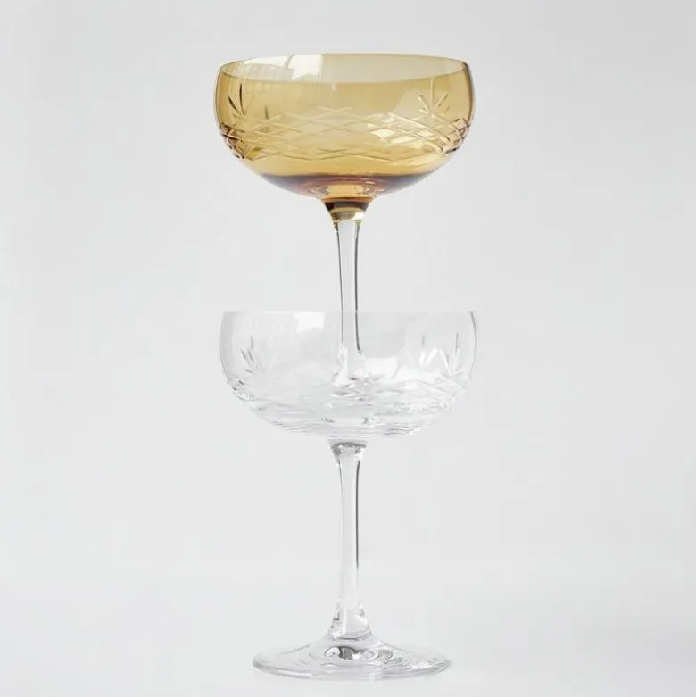 Crispy Gatsby champagneskål 30 cl 2 stk citrine