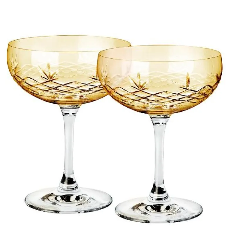 Crispy Gatsby champagneskål 30 cl 2 stk citrine