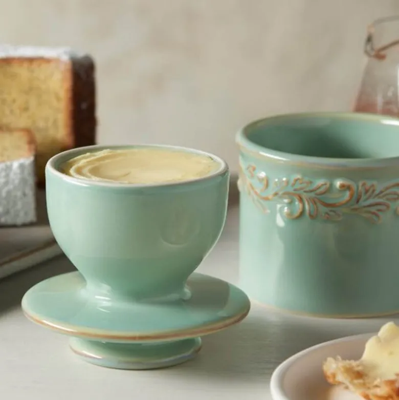 Crock Antique smørklokke havgrønn