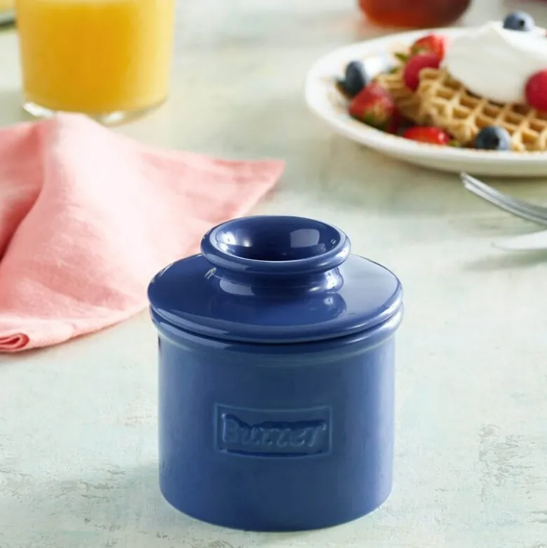 Crock Retro Café smørklokke blå
