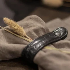 Croco serviettring 4 stk svart