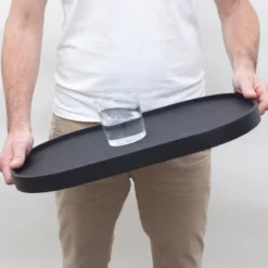 CurveLine serveringsbrett anti-slip 47x34 cm svart