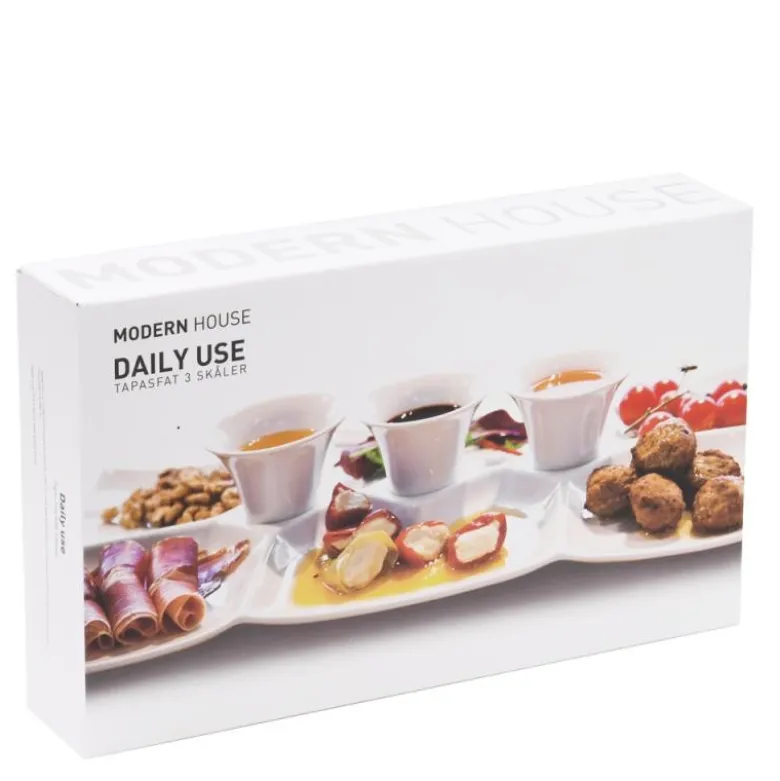 Daily Use tapasfat med 3 skåler 41x25 cm