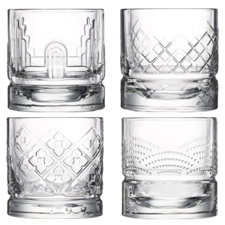 Dandy whiskeyglass 30 cl 4 stk assorterte motiver