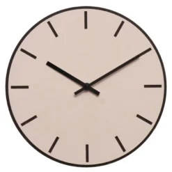 Dark oak powder veggklokke 28 cm rosa linoleum m/svart viser