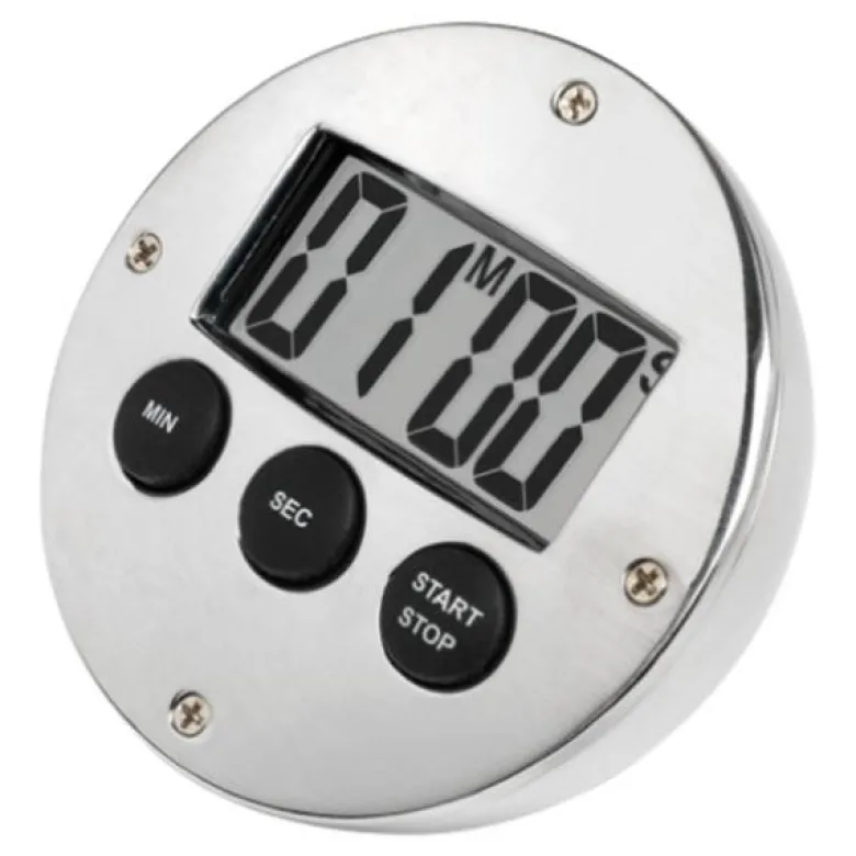 Digital timer aluminium sølv