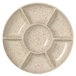 Ditte serveringsfat 26x26x3,5 cm beige/burgunder