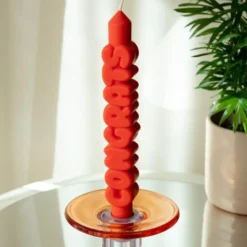 3D kronelys 23 cm CONGRATS oransje