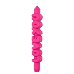 3D kronelys 23 cm LOVE YOU rosa