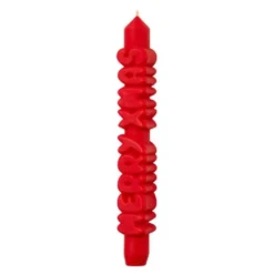 3D kronelys 23 cm MERRY XMAS rød