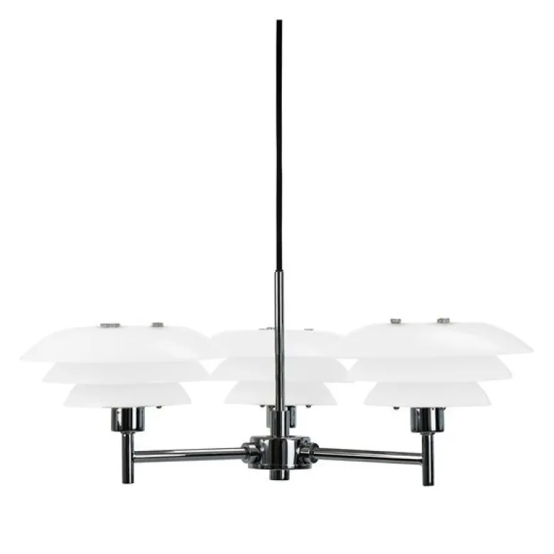 DL20 lysekrone 17 cm opal/krom