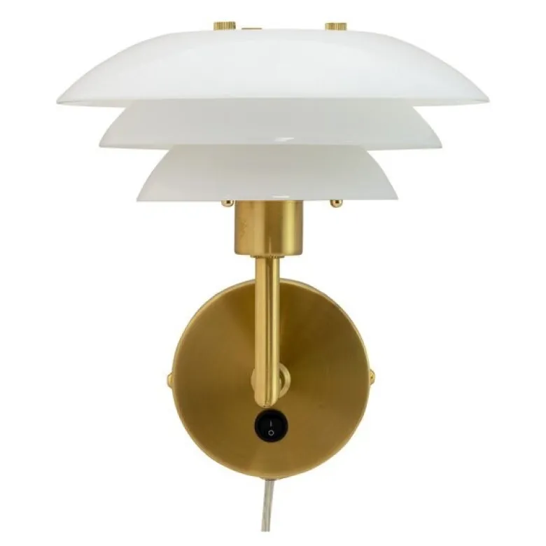 DL20 vegglampe 20 cm opal/messing