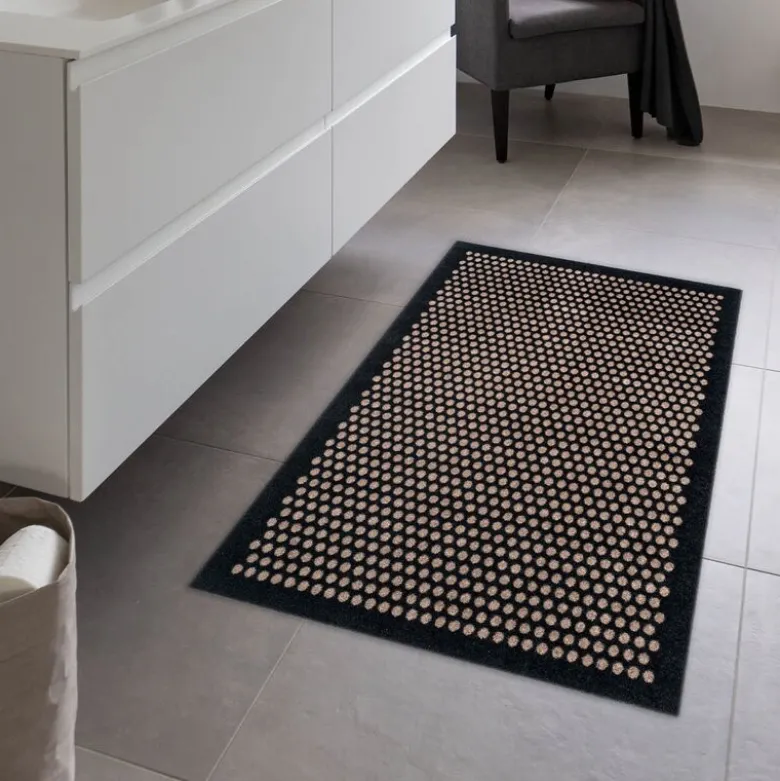 Dot gulvmatte 130x90 cm svart/sand