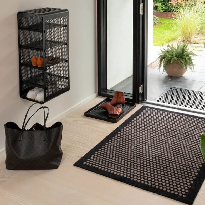 Dot gulvmatte 130x90 cm svart/sand