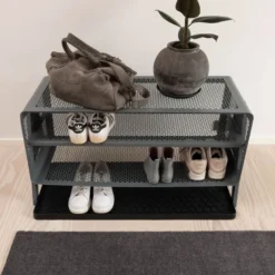 Dot sko- og støvelbrett 88x38x3 cm svart