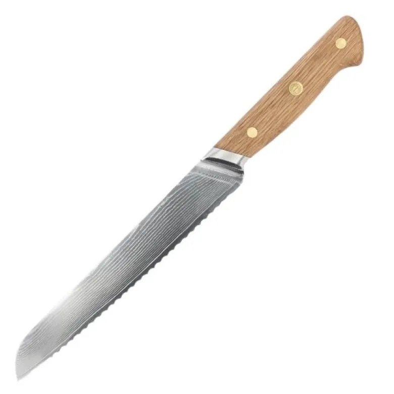 Douron brødkniv 33 cm damaskusstål/eik