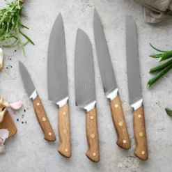 Douron urtekniv 21 cm damaskusstål/eik