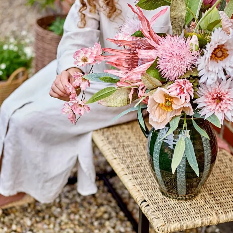 Dust bukett kunstige blomster 109 cm rosa