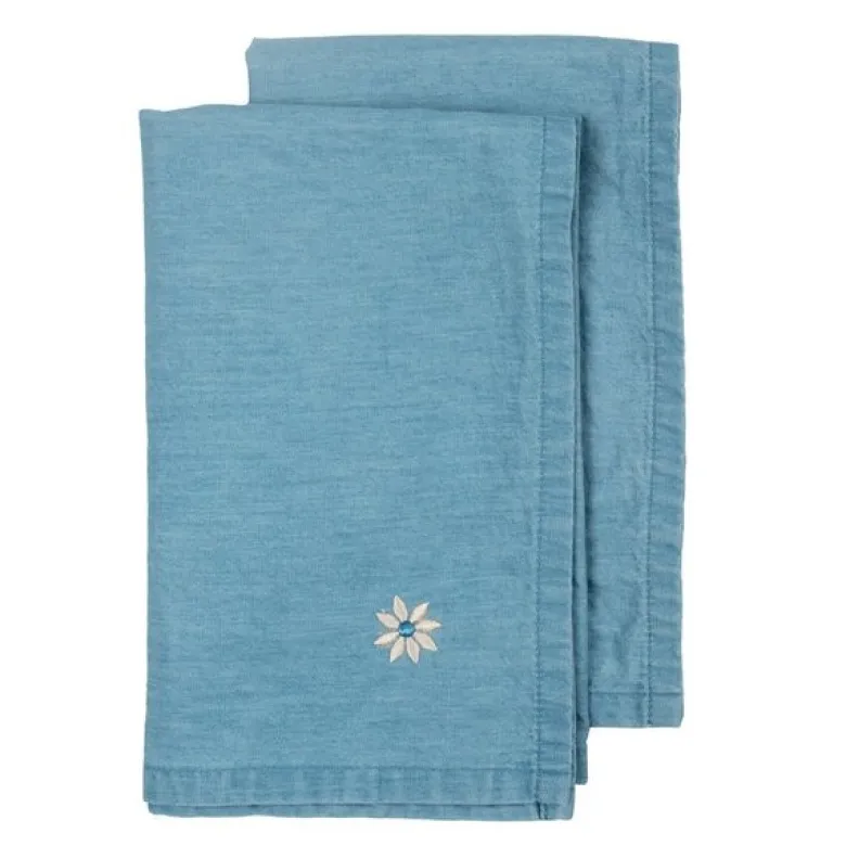 Eden denim serviett 45x45 cm 2 stk blå