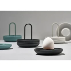 Eggeglass m/holder 4 stk grå