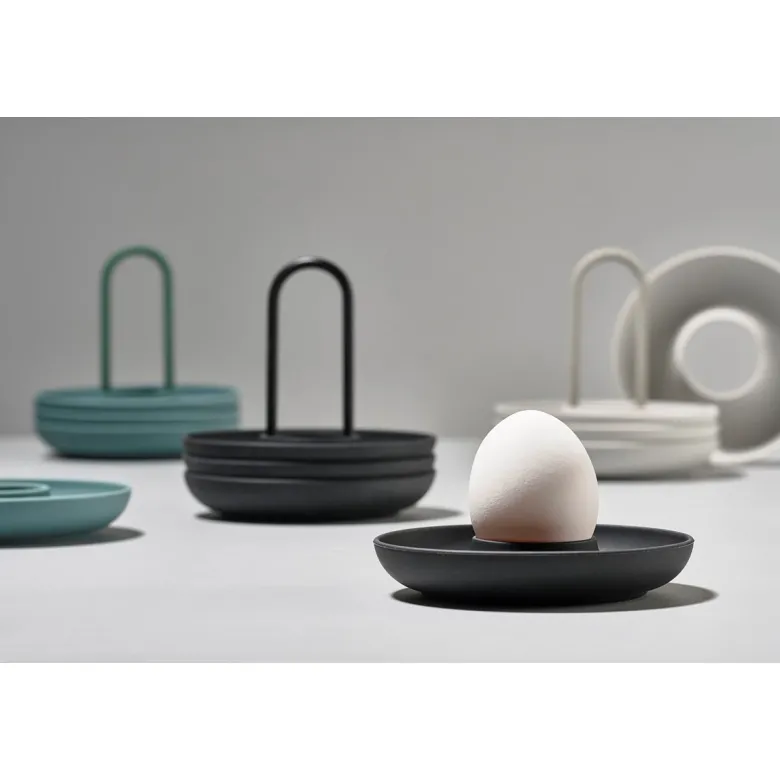 Eggeglass m/holder 4 stk grå