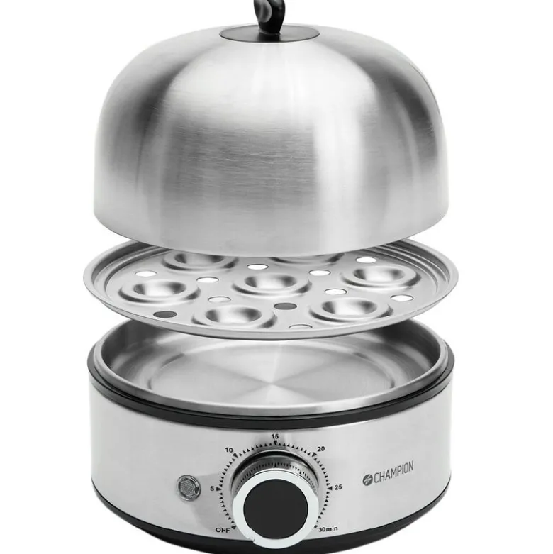 Eggekoker med timer 7 egg EB600 rustfritt stål