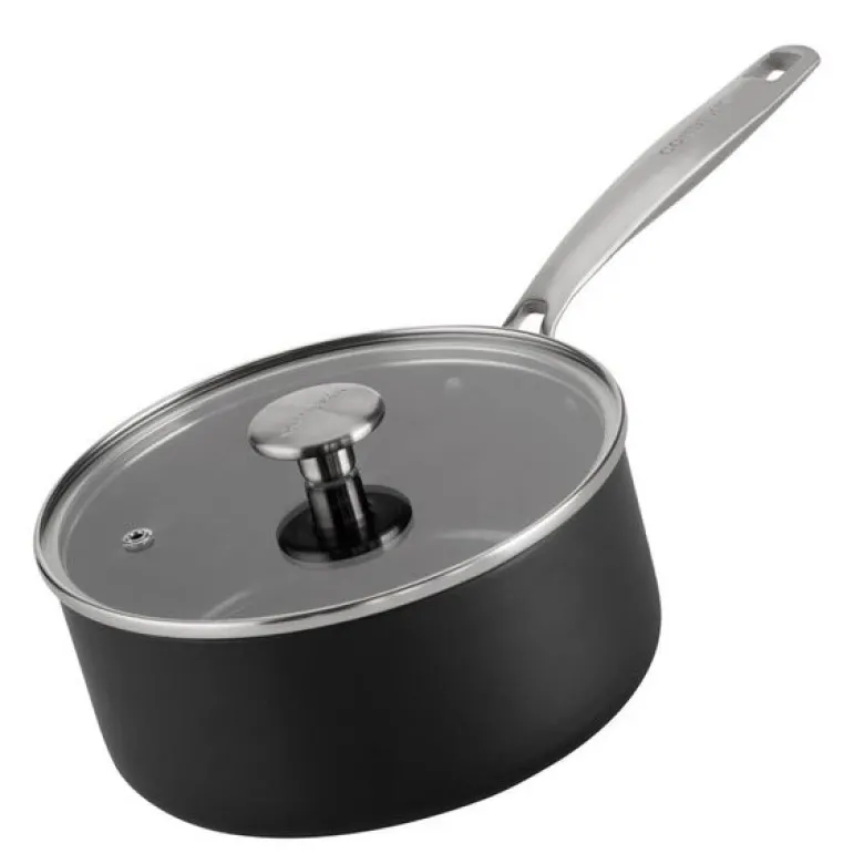 Element kasserolle keramisk med lokk 18 cm 1,9L svart