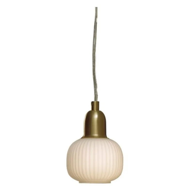 Elin vinduspendel 10 cm matt messing/hvit