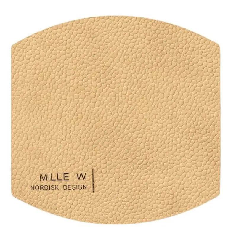 Ellips glassbrikke 10x10 cm beige