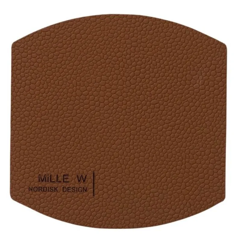 Ellips glassbrikke 10x10 cm brun
