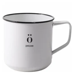 Emalje kopp Pause 35 cl hvit
