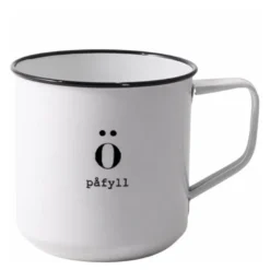 Emalje kopp Påfyll 35 cl hvit
