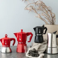 Exclusive espressokanne 3 kopper 13 cl rød