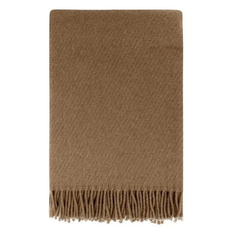 Falketind ullpledd 120x180 cm lys karamell