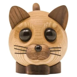 Felix katt trefigur 9 cm ask/valnøtt