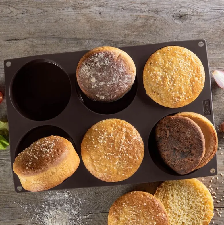 Flexiform BurgerBun bakeform til 6 stk hamburgerbrød à 10 cm