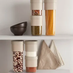 Flip Storage sett oppbevaringsbokser 3 deler + innsats beige