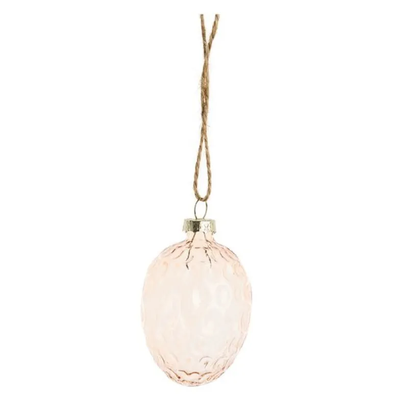 Florella hengende eggdekorasjon 7 cm rosa