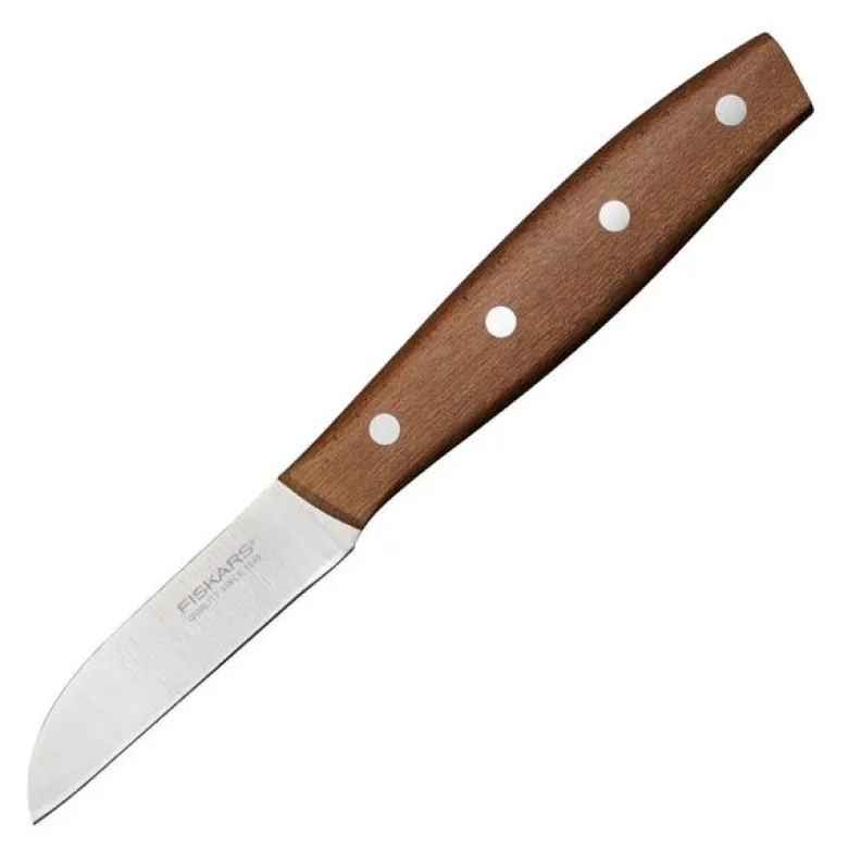 Folken grønnsakskniv 7 cm tre/stål