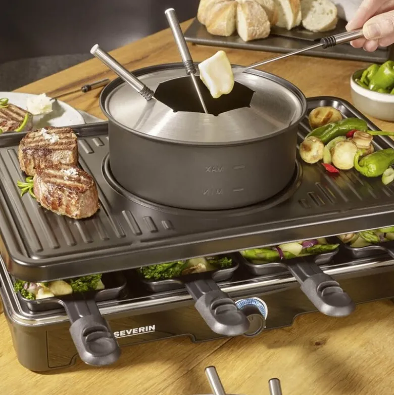 Fondue-raclette kombinert 2-i-1 RG 2347 svart