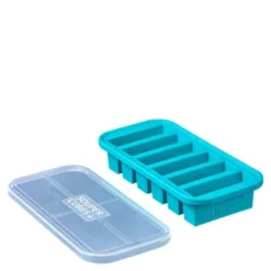 Fryseform med lokk silikon 6x125 ml blå