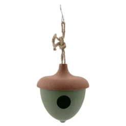 Fuglehus 19 cm grønn