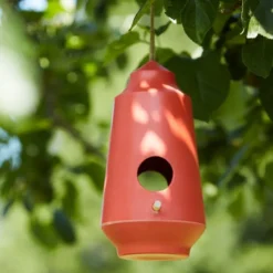 Fuglehus 28 cm oransje