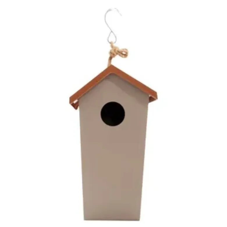 Fuglehus 27 cm taupe terrakotta
