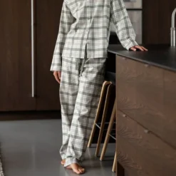 Gabriel flanell pyjamas dame str L dempet grønn