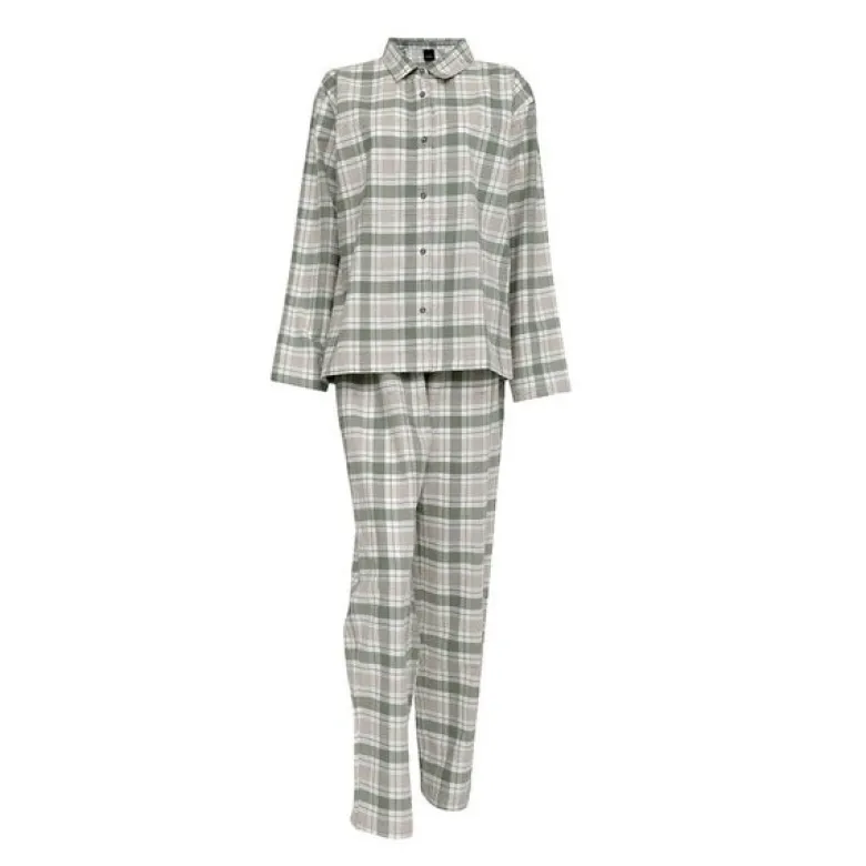 Gabriel flanell pyjamas dame str L dempet grønn