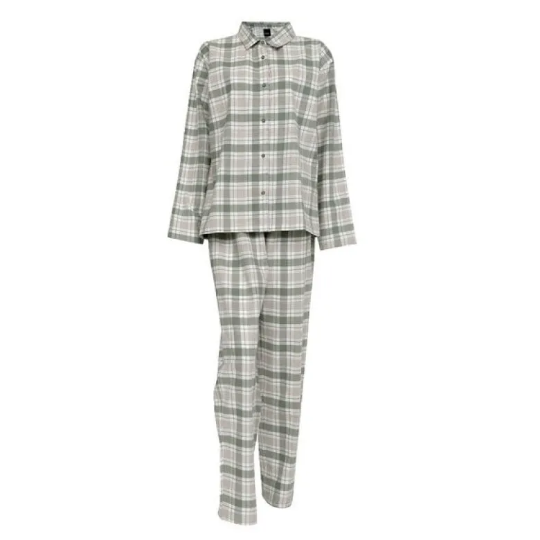 Gabriel flanell pyjamas dame str S dempet grønn