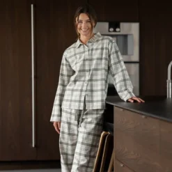 Gabriel flanell pyjamas dame str S dempet grønn