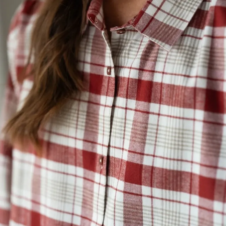 Gabriel flanell pyjamas dame str S rød